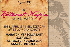 Április 11-én ismét maratoni versolvasás Április 11-én ismét maratoni versolvasás